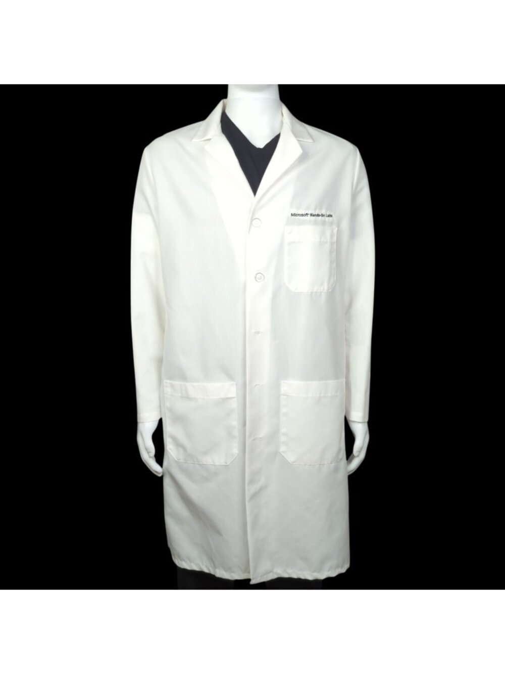 Red Kap "Microsoft Hands-On Lab" White Lab Coat, Men's 48 Regular